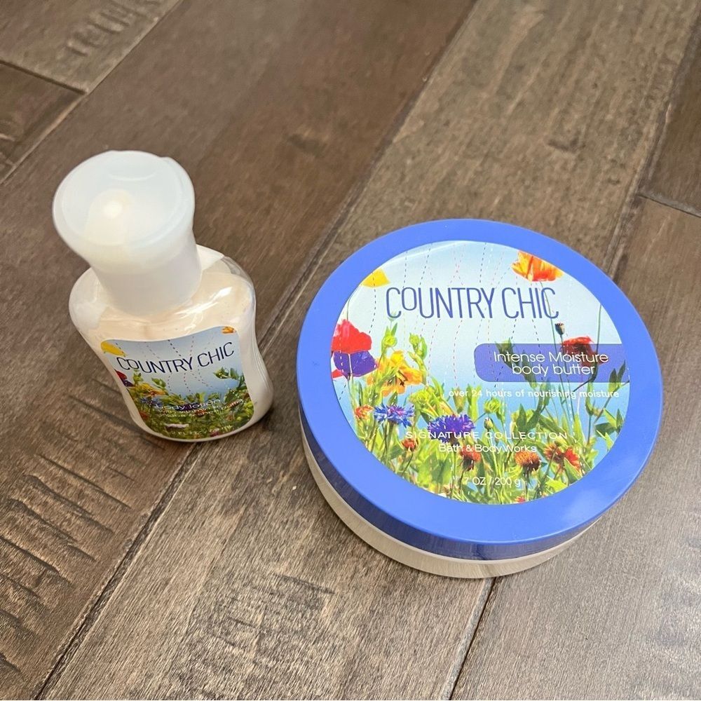 Bath & Body Works Country Chic Intense Moisture Body Butter + Lotion Set Lot HTF